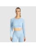 SMILODOX Crop Longsleeve Maysa in Hellblau