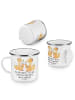 Mr. & Mrs. Panda Camping Emaille Tasse Junggesellenabschied Eska... in Weiß