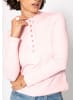 SASSYCLASSY Langarm Shirt mit breiter Knopfleiste in Rosa