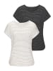 Vivance by Lascana Kurzarmshirt in schwarz, creme