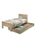 58 aufm Kessel EINZELBETT 90x200 Keelia Eiche Melamin Schublade