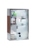 relaxdays Medizinschrank in Silber/Braun - (B)30 x (H)45 x (T)12 cm