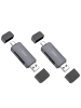 HOCO Speicherkartenleser 2in1 USB A+Typ C 3.0 grau in Grau