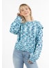 myMo Damen Strickpullover in Blau Mehrfarbig