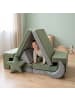 relaxdays 10tlg. Kinder-Spielsofa Set "Velours" in Grau/ Grün - (B)140 x (H)45 x (T)65 cm