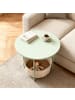 relaxdays Beistelltisch in Salbeigrün/ Cremeweiß - (H)50 x Ø5 cm