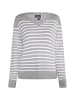 DreiMaster Damen Strickpullover in Grau Weiss