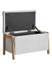 Beliani Bettbank EDLAND in Grau/Braun - (W) 75 x (H) 44 x (L) 43 cm