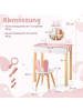 COSTWAY Kinder Schminktisch mit Hocker in Rosa