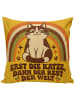Mr. & Mrs. Panda Zier Kissen Katze retro Design mit Spruch in Weiß