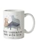Mr. & Mrs. Panda Tasse Klavier Staubfänger mit Spruch in Weiß