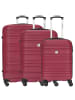 Paradise by CHECK.IN Santiago - 4-Rollen-Trolley Set 3tlg. in beere