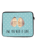 Mr. & Mrs. Panda Notebook Tasche Eulen Liebe mit Spruch in Türkis Pastell