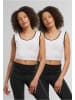 Urban Classics Urban Classics Cropped T-Shirts in white/black+white/black