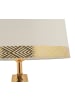 Mauro Ferretti Tischlampe aus goldenem Metall und weißem Stoff