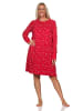 NORMANN Frottee langarm Nachthemd - 82123 in rot