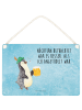 Mr. & Mrs. Panda Schild Pinguin Bier mit Spruch in Eisblau