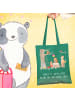 Mr. & Mrs. Panda Tote Bag Waldtiere Picknick mit Spruch in Mint