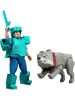 Mattel Minecraft JFR71 Movie Core Scale Steve und Wolf Actionfiguren Set=2 Stück 6+