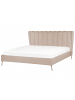 Beliani Doppelbett MIRIBEL in Beige/Gold - (W) 207 x (H) 112 x (L) 218 cm