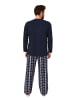 NORMANN Schlafanzug lang Pyjama FlanellHose Karo - 88197 in navy