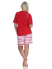 NORMANN kurzarm Shorty Schlafanzug Top Leuchturm - 72919 in rot