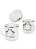 Mr. & Mrs. Panda Becher Emaille 8. Hochzeitstag Blechhochzeit mi... in Weiß