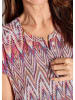 GOLDNER Kurzgröße:  Kurzarm multicolor Printbluse in orange / gemustert