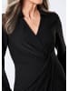 GOLDNER Wickelkleid Elegantes Jerseykleid mit V-Ausschnitt in schwarz