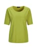 GOLDNER Kurzgröße:  Halbarm Jersey-Shirt, U-Boot-Ausschnitt in hellgrün