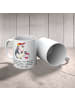 Mr. & Mrs. Panda Tasse Superpower Schwimmen Trainerin mit Spruch in Weiß