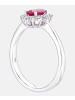Diamant L'éternel Cluster-Ring aus 750 Weißgold mit Diamant mit Rubin