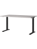KADIMA DESIGN Schreibtisch verstellbar 68-91cm Ergonomisch C-Fuß Büro in Greige-Schwarz