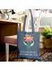 Mr. & Mrs. Panda Tote Bag Hummel Blume mit Spruch in Indigo Blue