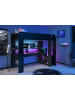 58 aufm Kessel GAMING Hochbett Parisot Online 1 mit LED+USB 90x200 Holzdekor Schwarz