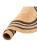 Pergamon Naturfaser Teppich Jute Salsa Streifen Rund in Antraciet