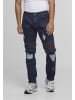 2Y Premium 2Y Premium Oscar Ripped Slim Fit Jeans in mid blue