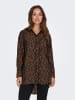 JACQUELINE de YONG Lange Hemd Bluse Animal Print Shirt JDYBARBARA in Braun