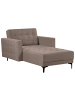 Beliani Chaiselongue ABERDEEN in Beige/Schwarz - (W) 107 x (H) 83 x (L) 189 cm