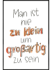 Juniqe Poster in Kunststoffrahmen "Nie zu Klein" in Orange & Weiß