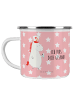 Mr. & Mrs. Panda Kaffeetasse Einhorn Krankenschwester mit Spruch in Rot Pastell