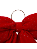 Atmosphera Créateur d'intérieur Gestickte Weihnachtsbaum-Schleife mit Pailletten BLINK in Rot, 4 x 46 x 38 cm