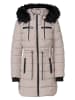 KOROSHI Wattierter Mantel mit Kapuze in beige