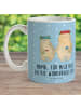 Mr. & Mrs. Panda Trinklernbecher Bären mit Blumenkranz mit Spruch in Blau Pastell