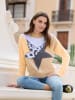 Sieh an! Langarm-Pullover in beige-anthrazit-gemustert