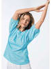 GOLDNER Shirt Shirt aus Effektgarn in eisblau / weiß / geringelt