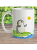 Mr. & Mrs. Panda Kindertasse Pinguin Surfer ohne Spruch in Weiß