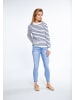 DreiMaster Maritim Damen Strick Pullover in Wollweiss Marine