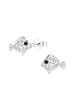 Alexander York Kinderohrstecker FISCHE Kristall weiß in 925 Sterling Silber, 2-tlg. in silver