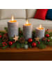 relaxdays 3 x LED Kerzen in Grau
